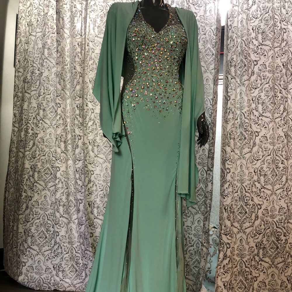 Mint Green Royal May  Queen Formal Wear Style #RQ7232 With Shaw